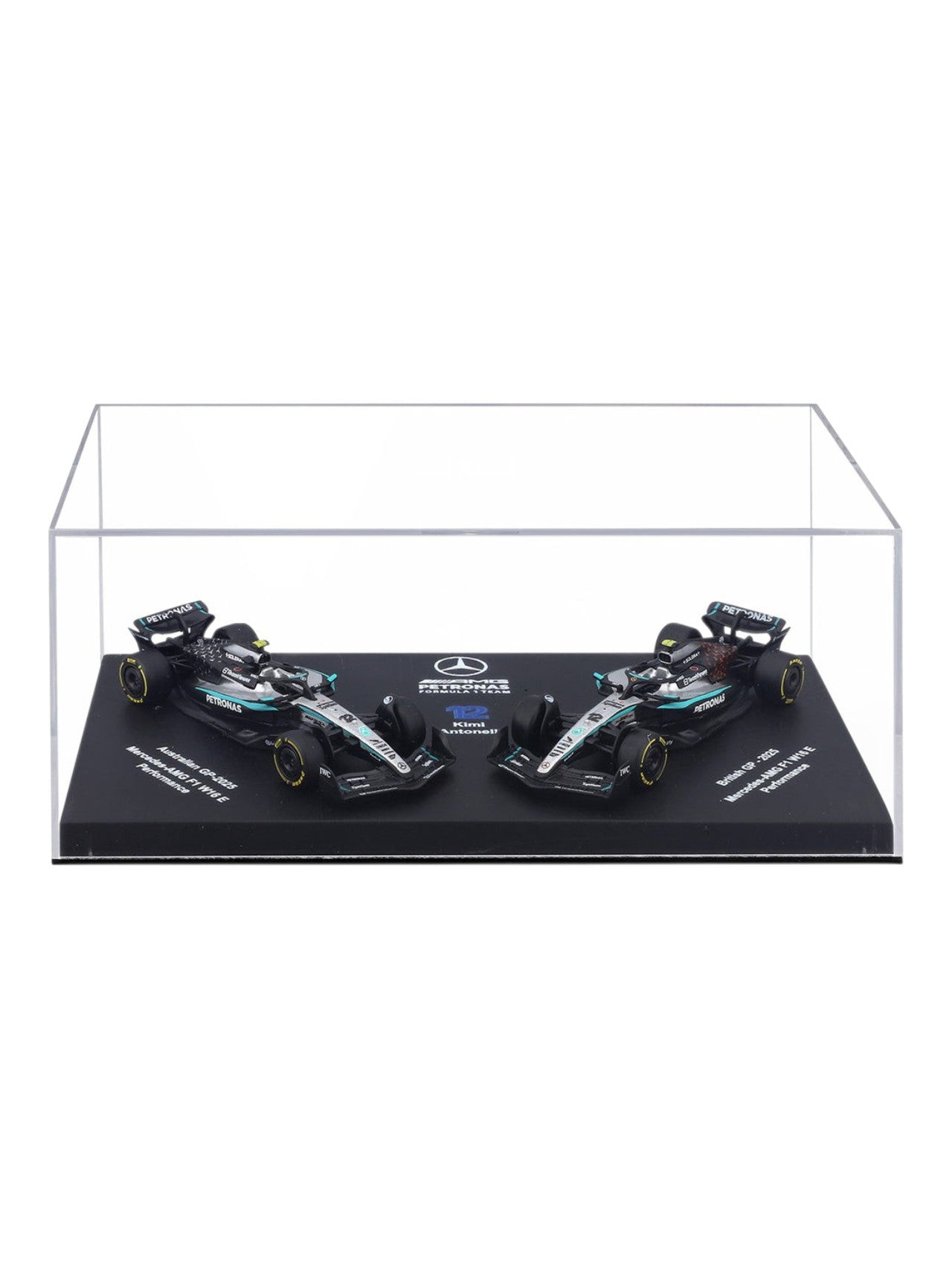 Bburago (18-58020A) Kimi Antonelli British GP 2025 Mercedes - Amg F1 W16 E Performance No.12 Diecast Model 1:64 Scale