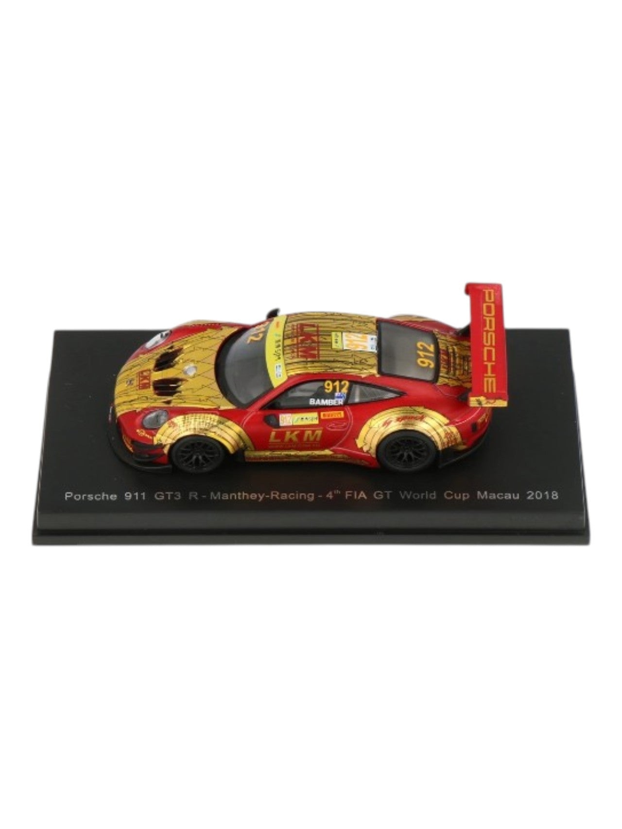 SPARK "Porsche 911 GT3 R Manthey-Racing – FIA GT World Cup Macau 2018 Die-Cast Model Car 1:64 Scale