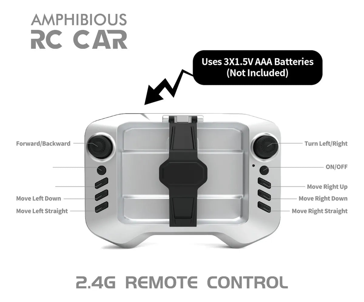 Amphibious Remote Control Car - Waterproof RC Stunt Car for Kids with 360° Spins, 50 Min Batteries,High-Speed, All-Terrain, One car with two kinds of wheels make more fun