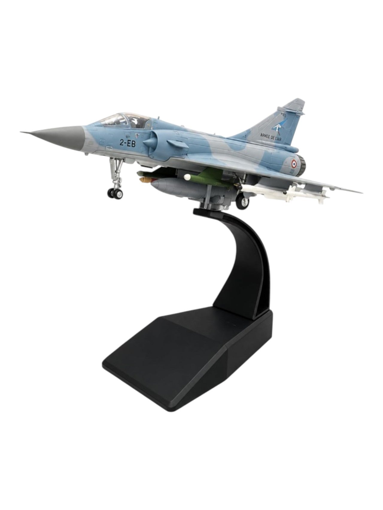 Amer Com Mirage 2000 Fighter Jet Model 1:100 Scale Die-Cast Military Aircraft with Display Stand | French Air Force Dassault Mirage 2000 Collectible Plane Model