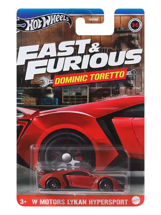 HotWheels Fast and Furious Dominic Toretto W Motors Lykan Hypersport Imported Mainline Card Art 1:64 Scale
