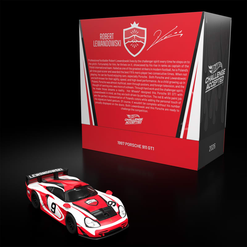 PRE-ORDER HotWheels RLC x Robert Lewandowski x 1997 Porsche 911 GT1 Diecast matel 1:64 Scale Eta - April 2027