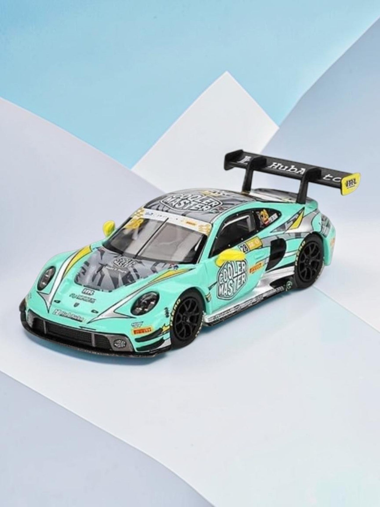 Mini GT #804: Porsche 911 GT3 R #28 HubAuto Racing 2023 FIA GT World Cup 70th Macau Grand Prix 1:64 Scale