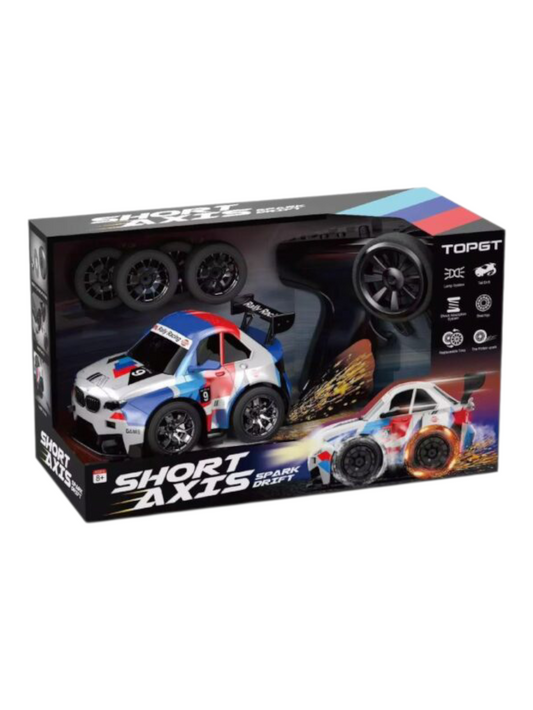 Short Axis Spark Drift RC Car – High-Speed 2.4GHz Remote Control Car with Spark Effect & LED Lights (Rechargeable | Drift Tyres Included)