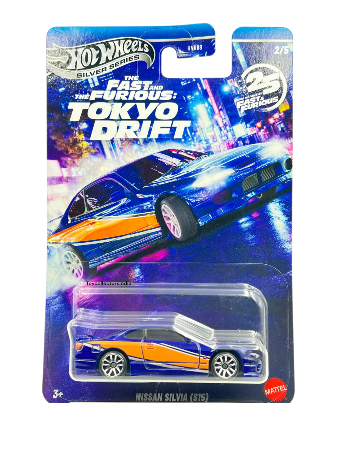 HotWheels Silver Series The Fast And Furious Tokyo Drift Nissan Silvia ( S15  ) Imported Card Art 1:64 Scale
