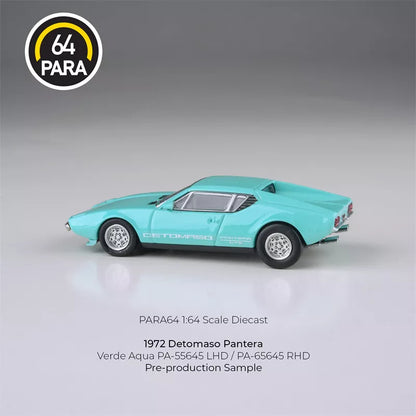 Para64 1972 de Tomaso Pantera verde aqua 1:64 Scale