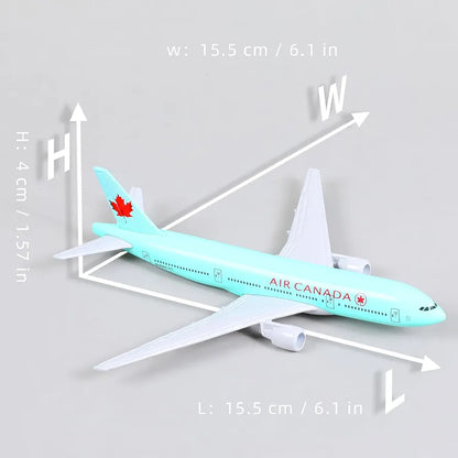 Aircraft Model Boeing 777 Air Canada Diecast Metal Airplane Model with Stand Airlines Model Plane Alloy Display Collectible Model 16cm (Code 135)