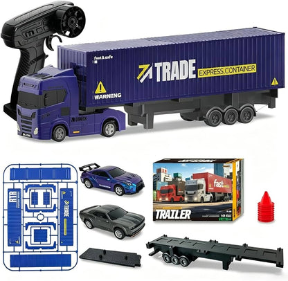 Turbo Speed Trailer Specifications Colours And Contents May Vary From illustrations 2.4 GHz Full-Scale Remote Control: Equipped with a 2.4 GHz wireless remote control system, it provides a stable, lag-free control range of up to 30 meters 1:64 Scale