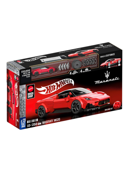 Mattel Brick Shop HotWheels Maserati MC20 Building Set 1:32 Scale