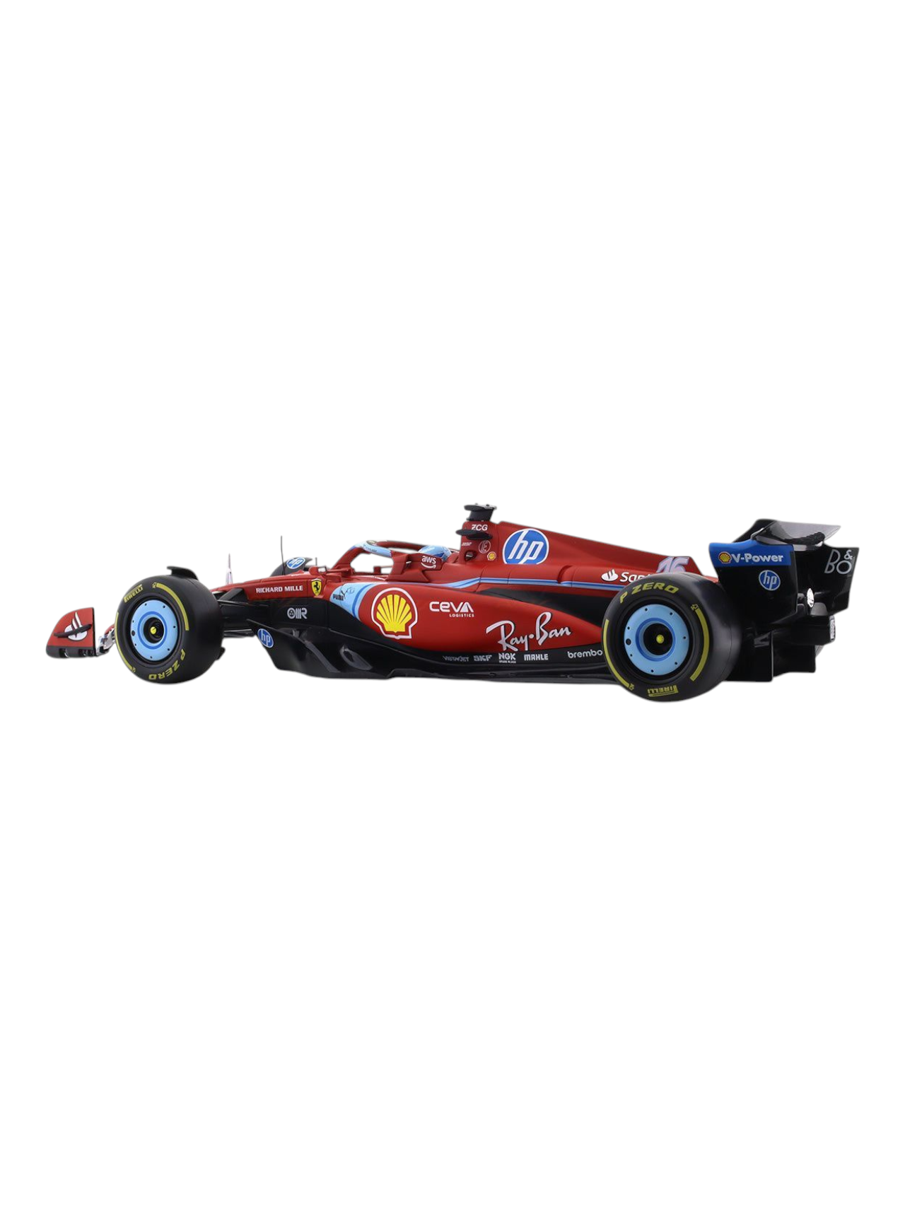 Bburago Formula 1 (F1) Ferrari Miami GP SF-24 16 No Charles Leclerc 1:18 Scale Diecast