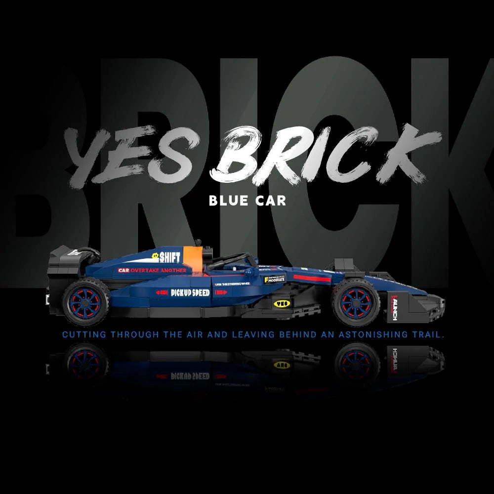 Yes Brick Blue Car (No.2230) 962 PCS. Mini Speed Drift.