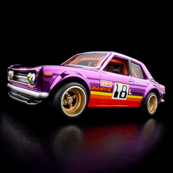 Hotwheels '71 datsun 510 imported premium RLC 1:64 scale with protector