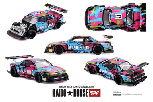 Mini GT kaidohouse 284 Nissan Silvia S13-R Kaido Splash 1:64 Scale Diecast Model Box