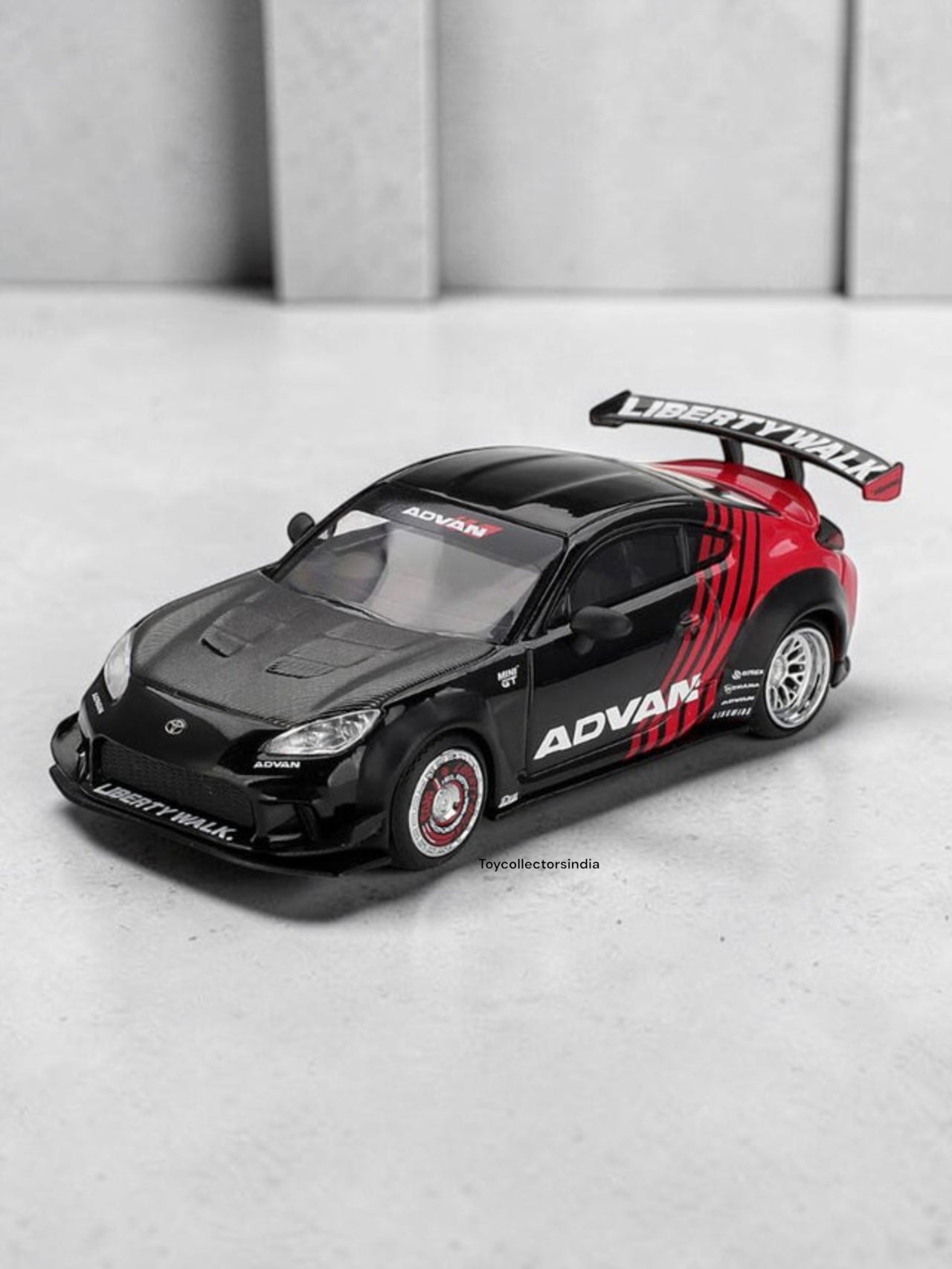 Mini GT #1173: Toyota GR86 LB★Nation Advan Imported 1:64 Scale die-cast Model Box and Blister