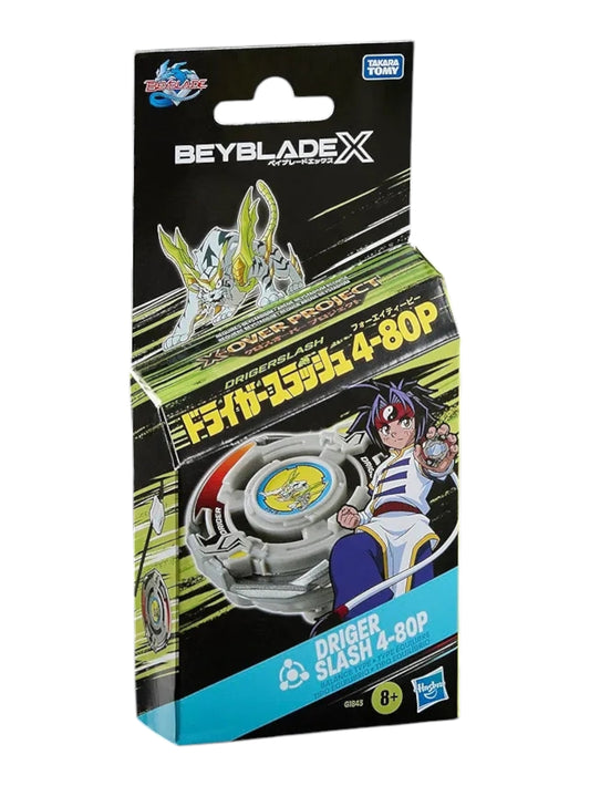 Beyblade X X-Over Project Driger Slash 4-80P Starter Pack Set with Takara Tomy Balance Type Top and Launcher,