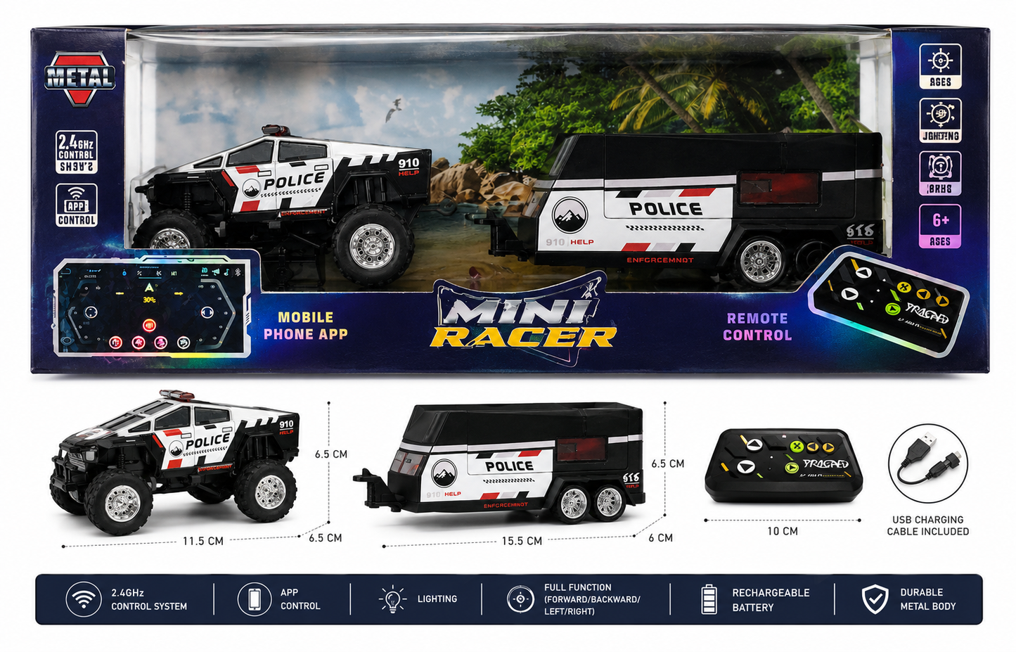 Mini R/C Car ( Remote control) Speed-Regulating Alloy Model Car 1:64 Scale