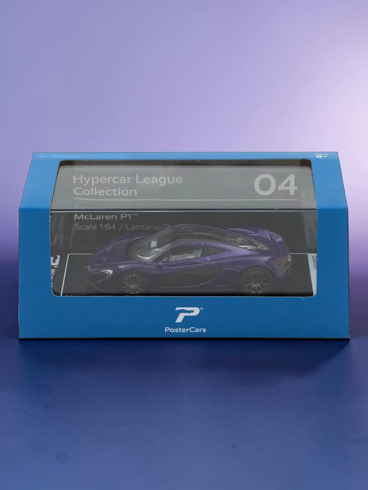 Postercars Hypercar League Collection Mclaren p1 1:64 Scale / Lantana purple (No 04)