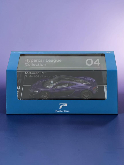 Postercars Hypercar League Collection Mclaren p1 1:64 Scale / Lantana purple (No 04)