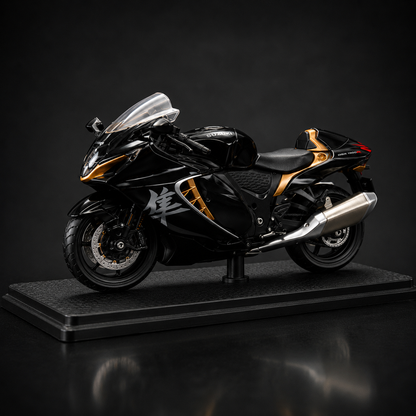 Suzuki Hayabusa Diecast Model Imported 1:18 Scale White/Black Motorcycle