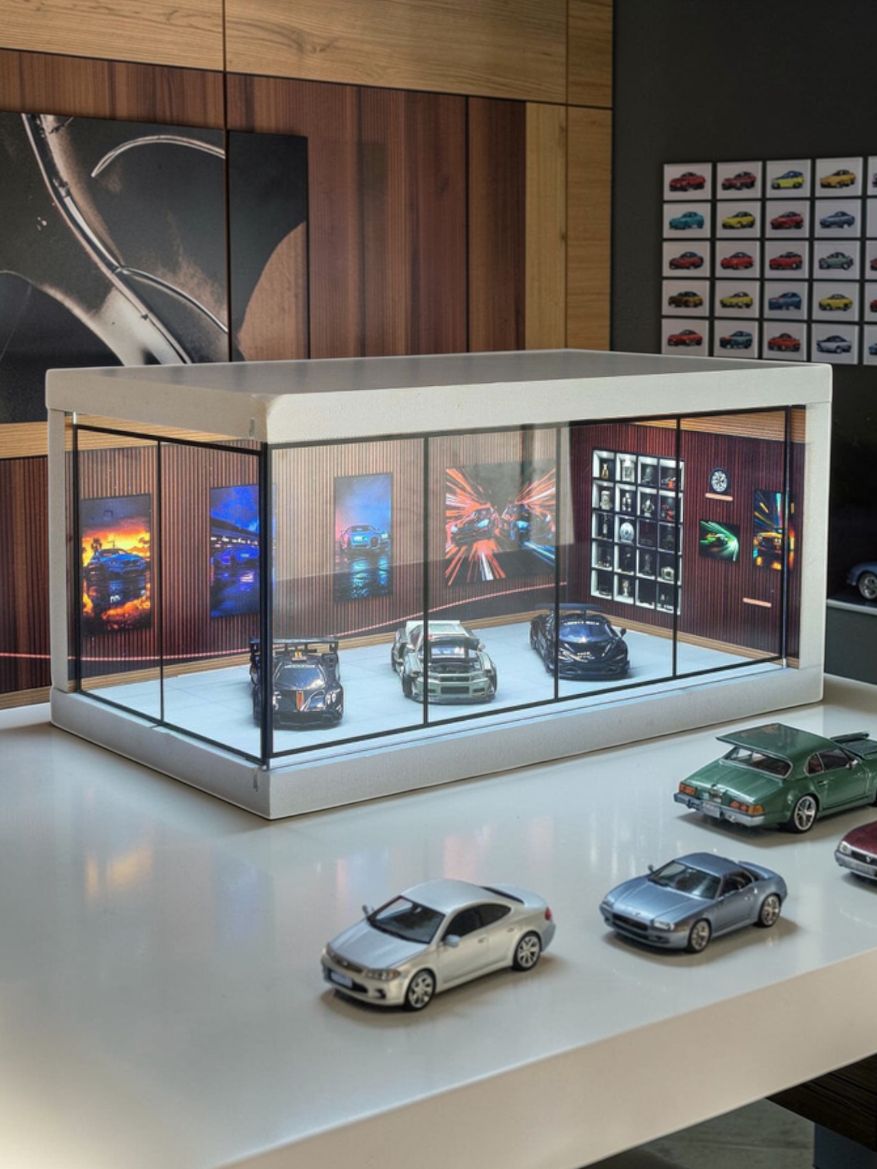 Premium LED Car Garage storage Display Box for 1:64 Diecast Models - Perfect for Diecast Collectors