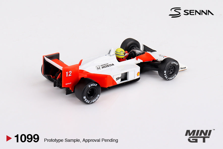 Mini GT (No-1099) McLaren MP44 #12 Ayrton Senna 1988 Japanese Grand Prix Winner 1:64 Scale Diecast Model