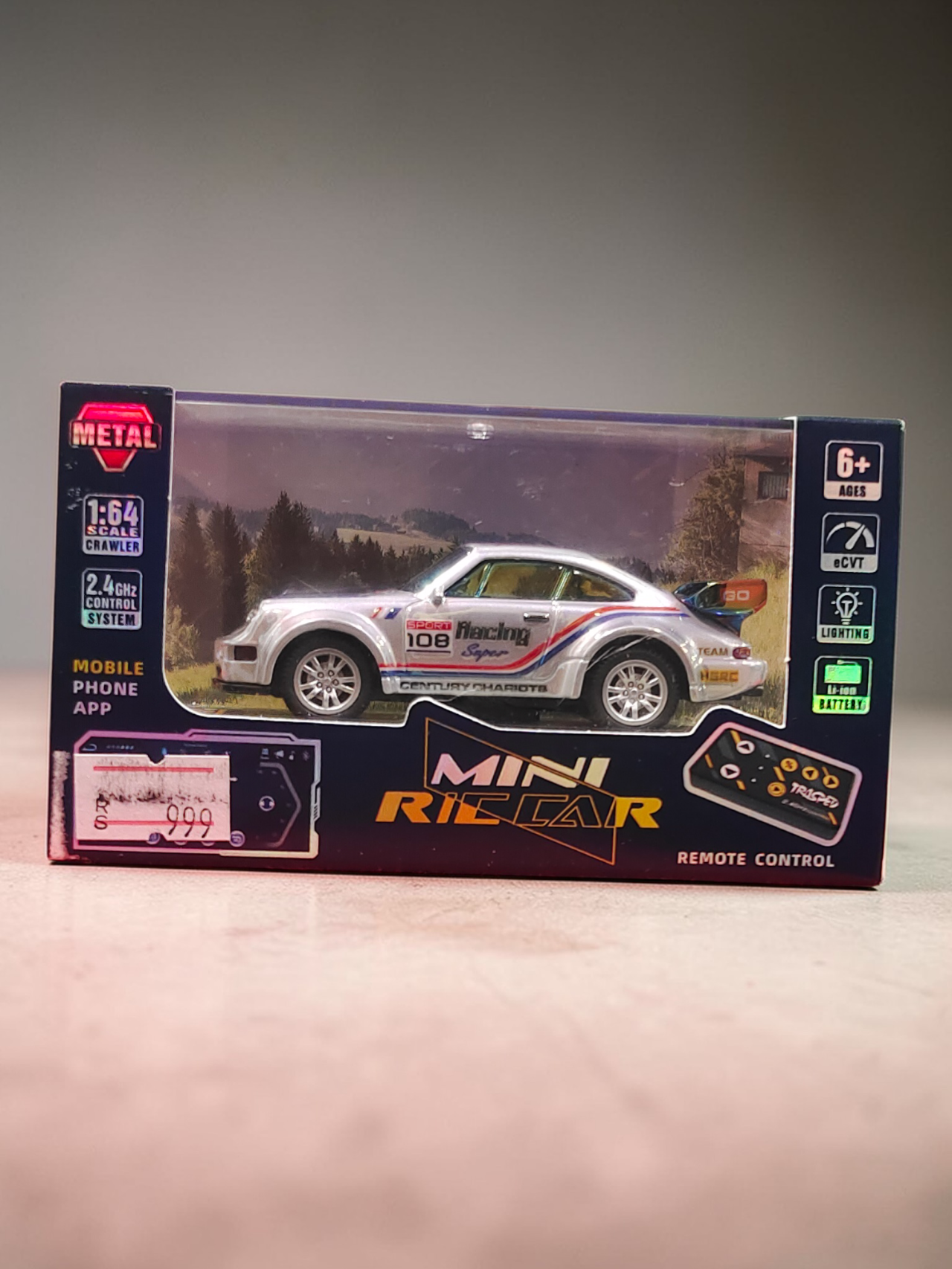 Mini RC Car Remote Control Trasped Speed Regulating Alloy Model Car 2.4 GHZ Control System 1:64 Scale