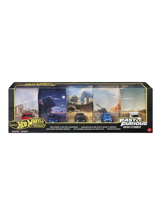 Hotwheels Premium Fast & Furious Diorama Brian O'Conner 5-Car Collector Set | 1:64 Scale Diecast