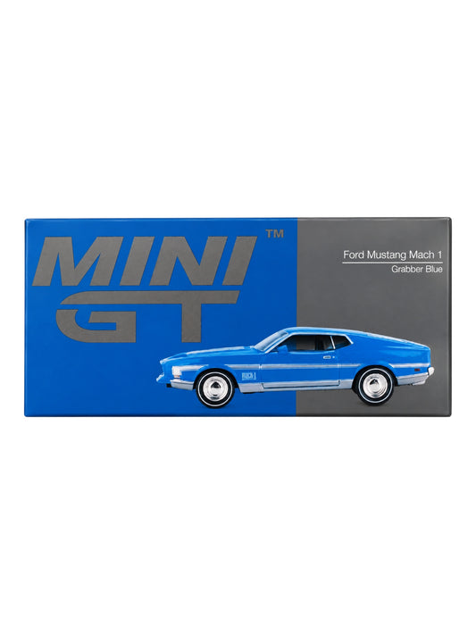 Mini GT Ford Mustang Mach 1 Grabber Blue (No.1138) 1:64 Scale