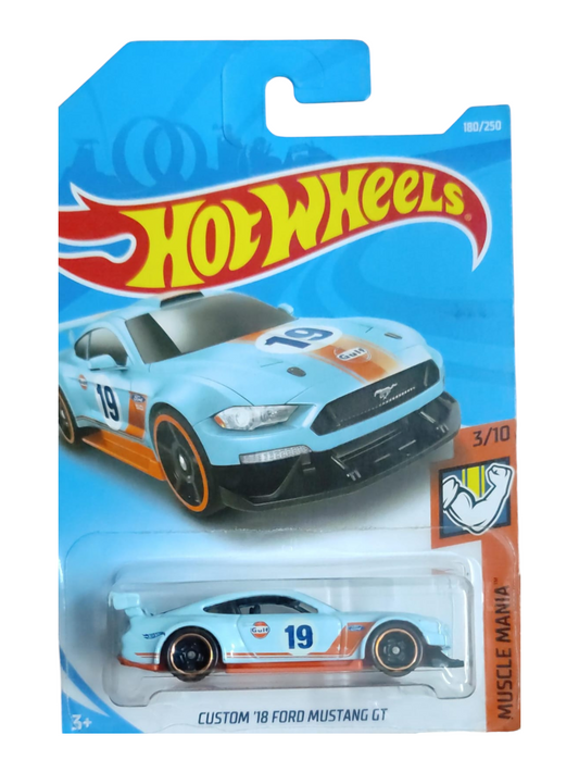 Hotwheels Custom 18 Ford Mustang GT Gulf No 19 Imported mainline 1:64 Scale