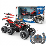 Racing 6 Wheel RC Off Road Vehicle with Automatic Flying Helicopter | Code: V674-A1