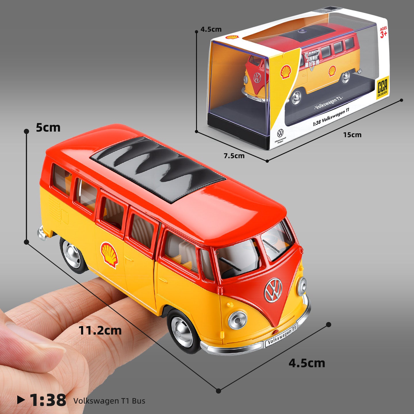 ミニカー BUBY art.1005 VOLKSWAGEN Sevriza 1/32 Volkswagen Bus Transporter Model Car with Surfboards