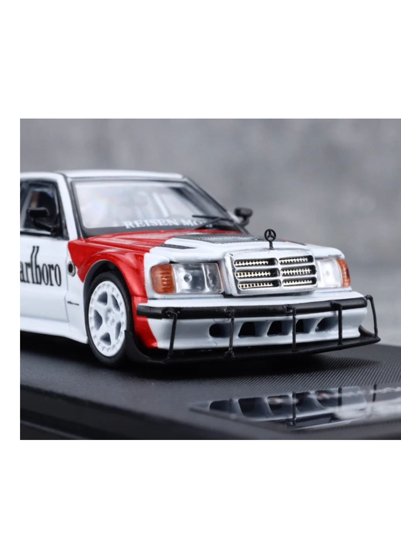 Rhino Model Mercedes W201 190E Marlboro Livery Premium Diecast 1:64 Scale (With Acrylic Case)