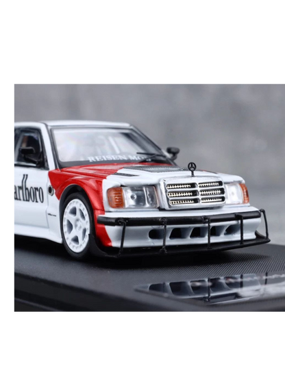 Rhino Model Mercedes W201 190E Marlboro Livery Premium Diecast 1:64 Scale (With Acrylic Case)