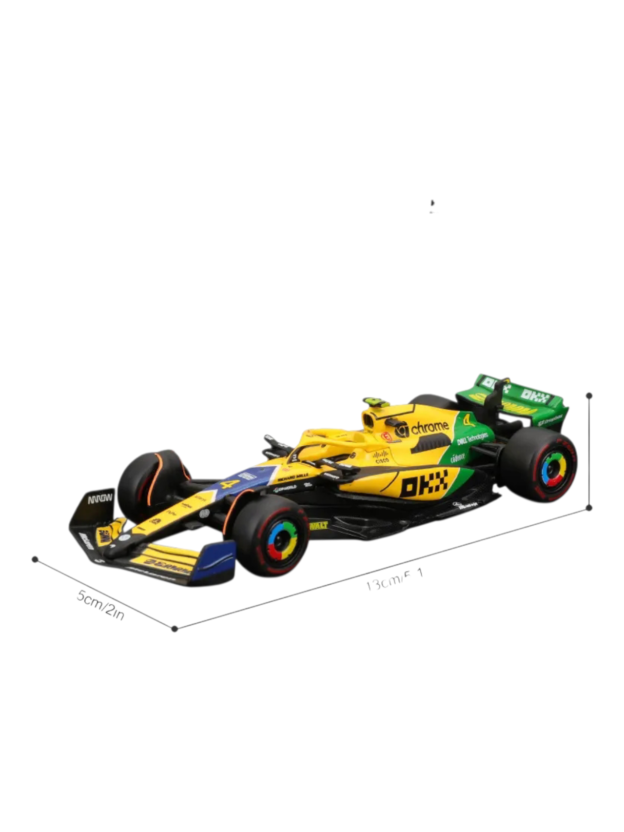 Bburago McLAREN MCL38 2024 MONACO GP Senna livery 30th anniversary - Formula 1 - OSCAR PLATERS 81 - Scale 1:43 12 cm - BBurago 18-38214-P