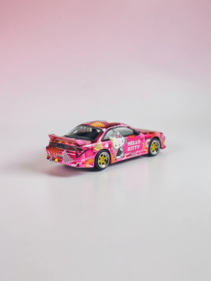 TARMAC Works x Vertex Silvia s14 Hello Kitty Diecast model|Premium Special Edition for Collectors
