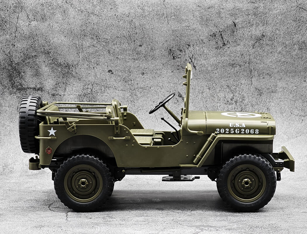 Military Car 2.4GHZ Remote Control System Imported 1:10 Scale RC Remove Engine Hood Metal Chassis Side Guard Frame (U.S.A)2025G2068