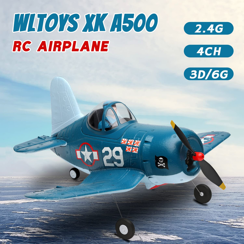 XK A500 F4U Corsair 2.4GHz 6CH RC Airplane with 3D/6G Flight Mode & Gyroscope – 1 Battery UP to 150 meter Control range