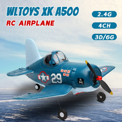 XK A500 F4U Corsair 2.4GHz 6CH RC Airplane with 3D/6G Flight Mode & Gyroscope – 1 Battery UP to 150 meter Control range