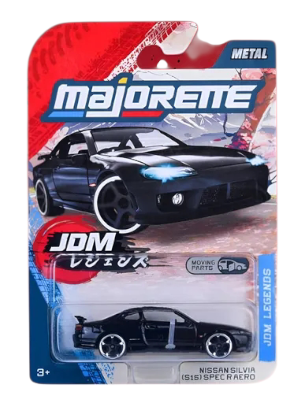 Majorette: JDM Legends Premium Cars - Nissan Silvia (S15) Spec R Aero - Black 1:64 Scale/ Code-8502100000