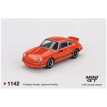 Mini GT #1142: Porsche 911 Carrera RS 2.7 Tangerine with Black Livery 1:64 Scale