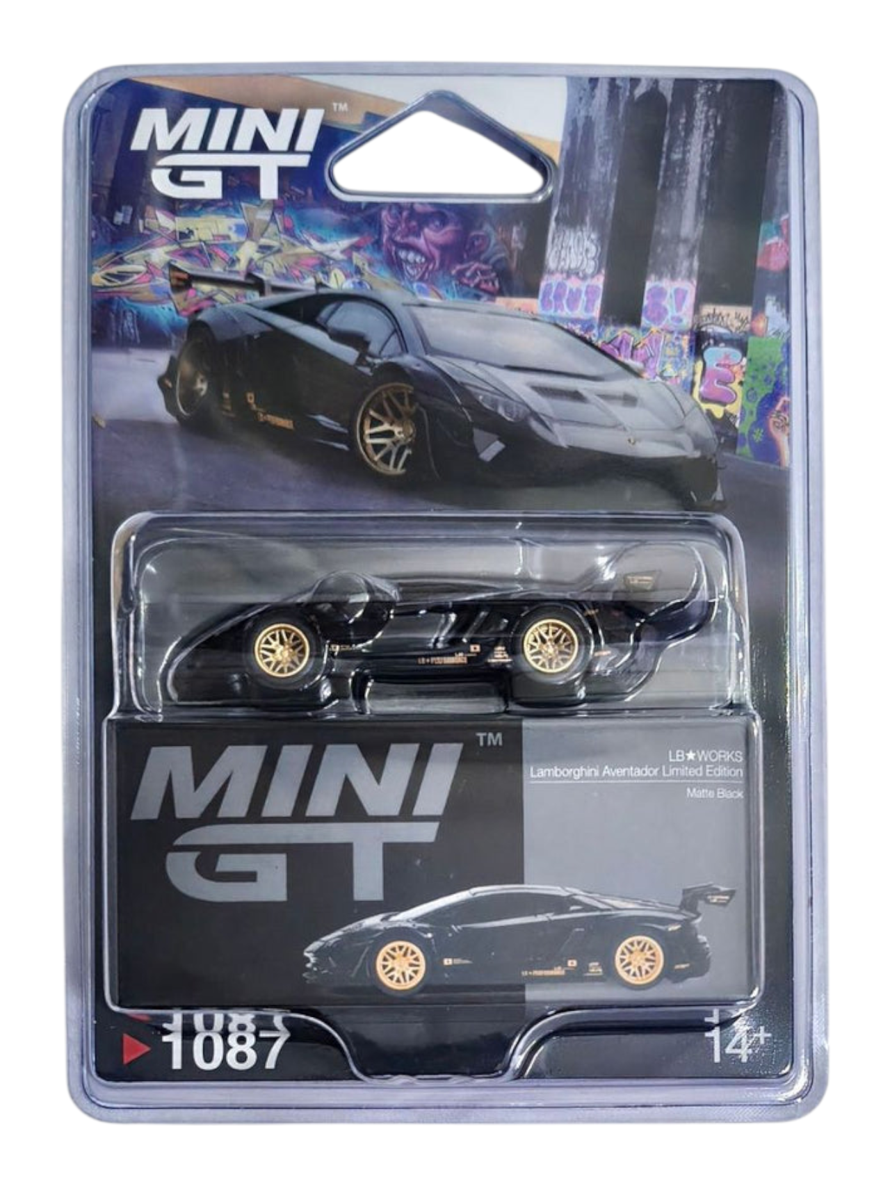 Mini GT Lamborghini Aventador Limited Edition Matte Black #1087 1:64 Scale