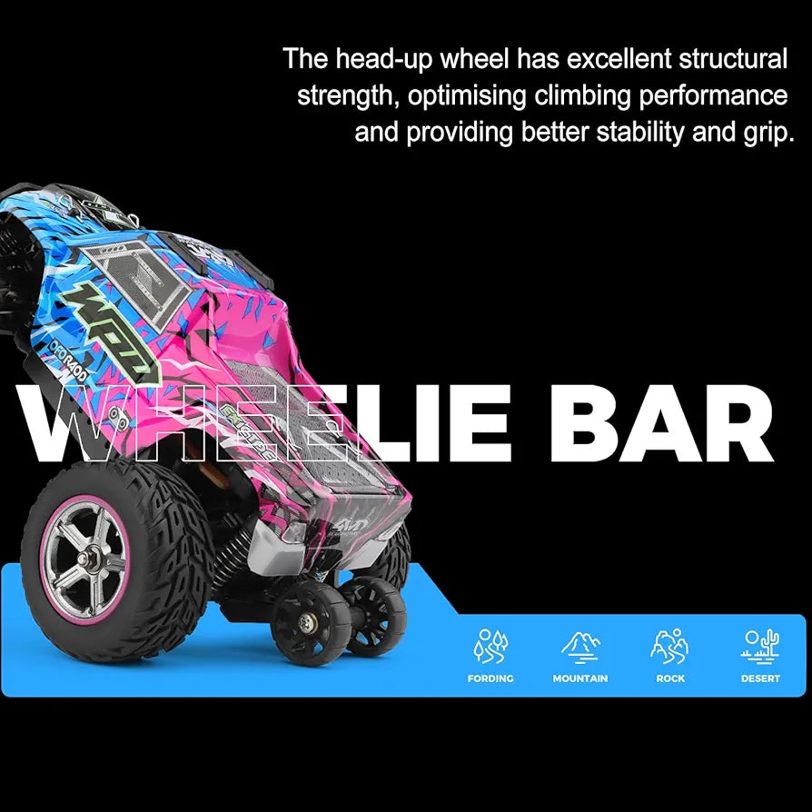 WL TOYS 204006 RC Car, 2.4GHz 1:20 Scale Remote Control Car, 4WD 50KM/H High Speed RC Cars, All Terrain Off-Road RC Truck with LED Light and Rechargeable Battery for Adults