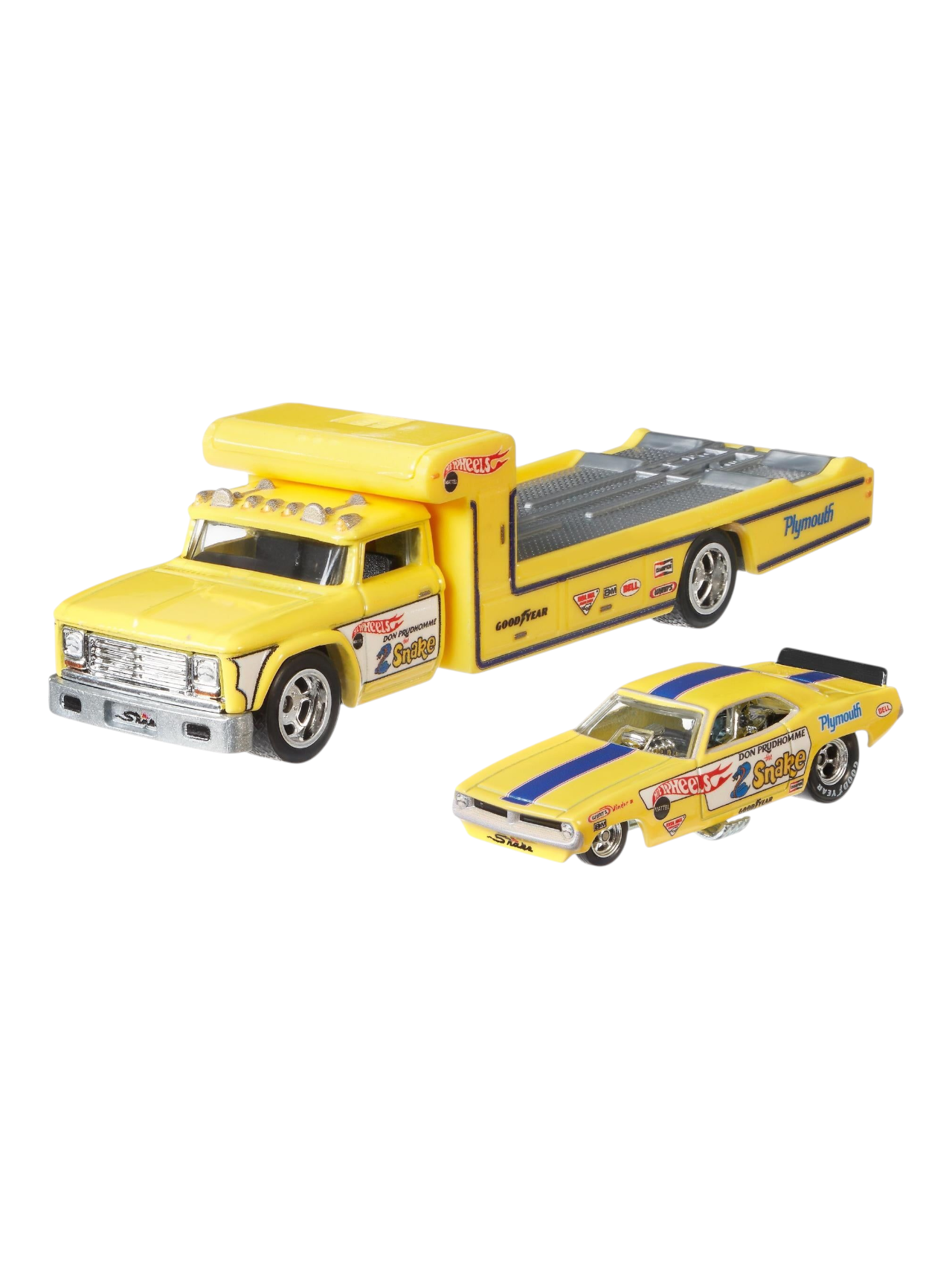 HotWheels Car Culture Team Transport 72 Plymouth Cuda Funny Car Retro Big #4 Imported 1:64 Scale (With Protector)