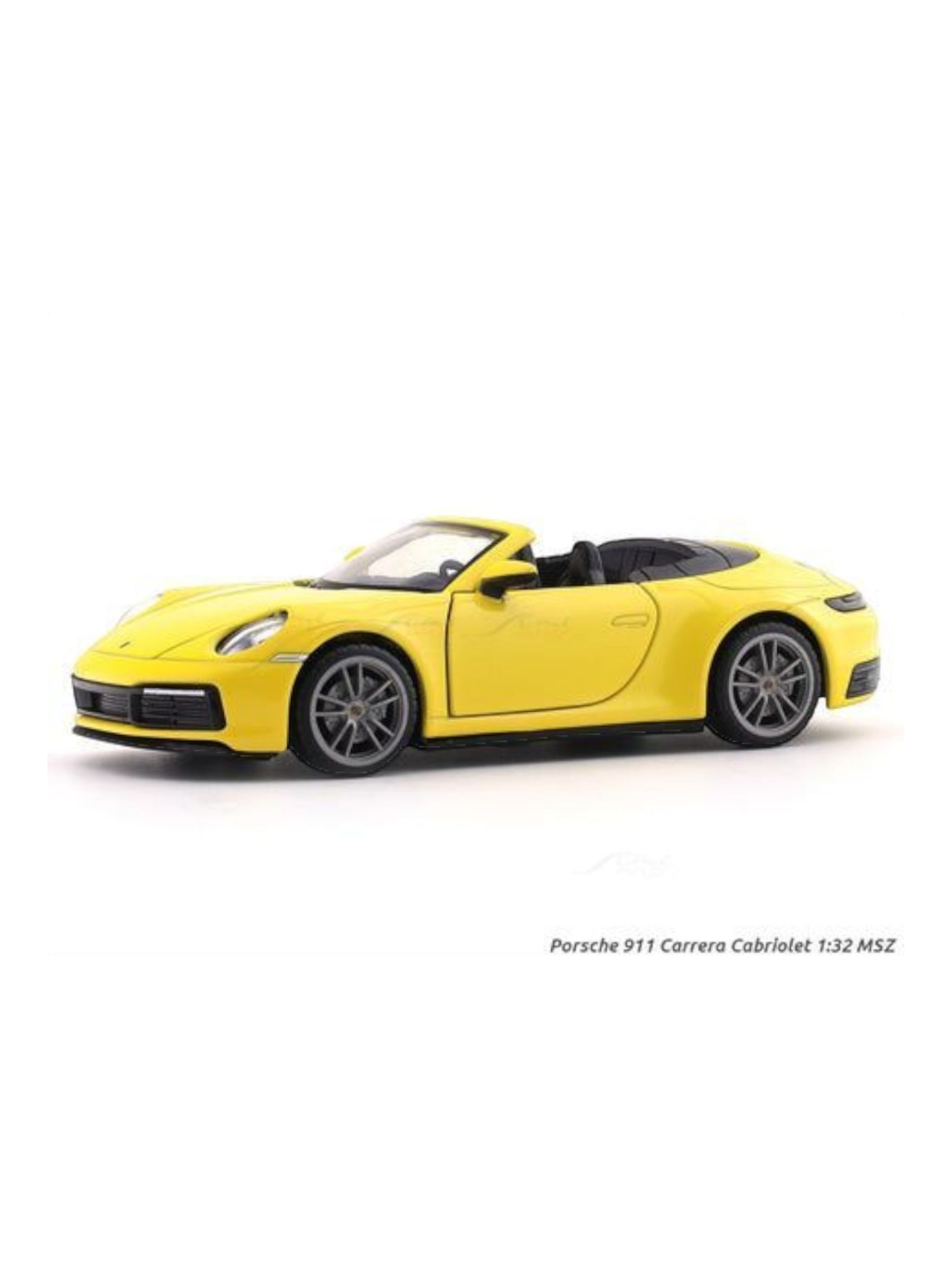 CCA Porsche 911 Carrera Cabriolet Yellow 1:32 licensed pullback diecast Scale Model car