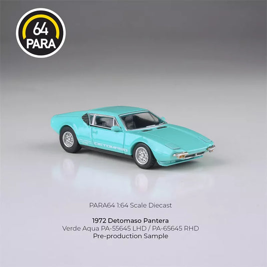 Para64 1972 de Tomaso Pantera verde aqua 1:64 Scale
