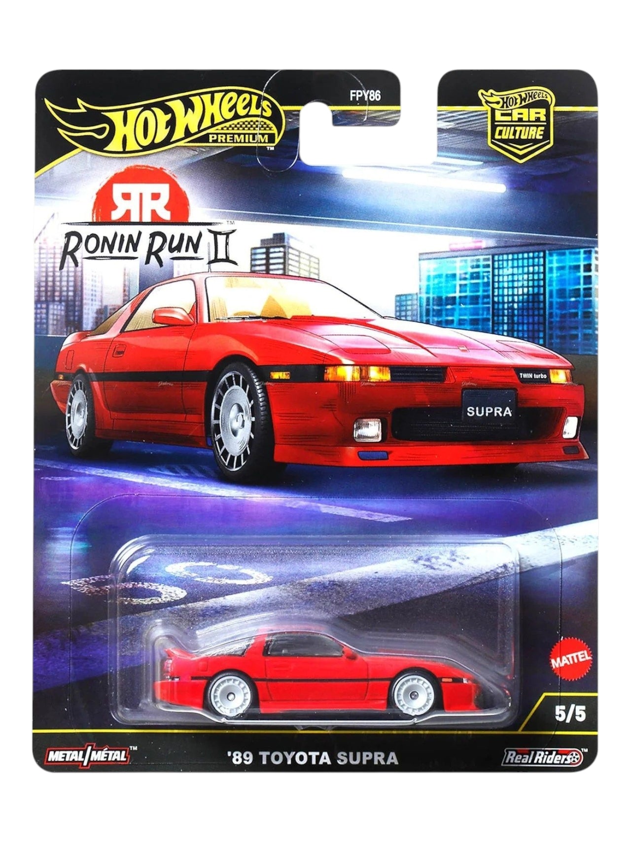 Hotwheels Ronin run 2 89 Toyota Supra Imported Premium 1:64 Scale