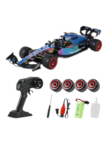 F1 Power Rc Formula Racing Car 2.4GHz Rechargeable Battery Top Speed 25-35 Km / H Running Battery 15 / 20 Minutes With Smok Remote Control Car 1:14 Scale Blue / Red