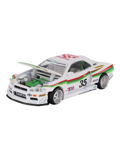 Mini GT Tamiya x Kaido House Collaboration Nissan Skyline GT-R (R34) "The Grasshopper" 1:64 Scale