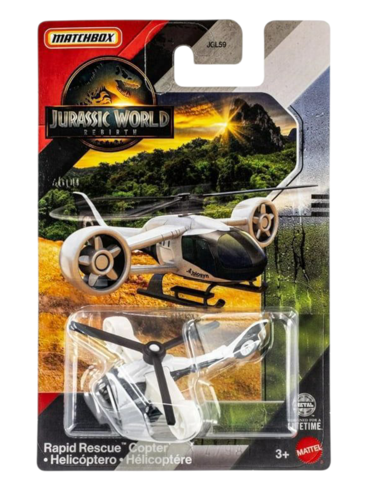 Matchbox Jurassic World Rebirth Rapid Rescue Helicopter Imported Mainline 1:64 Scale