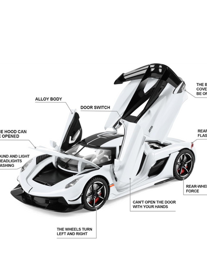 XQT Koenigsegg Jesko Alloy Car Simulation Die-Cast Model 1:22 Scale